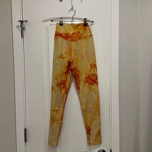 S Orange Tie Dye Balance Athletica Oasis Leggings